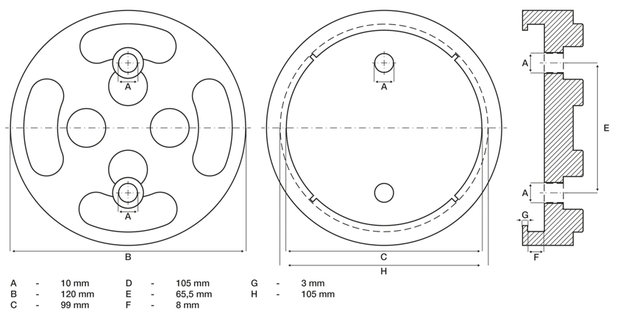 Plato de goma para plataformas elevadoras Ø 120 mm