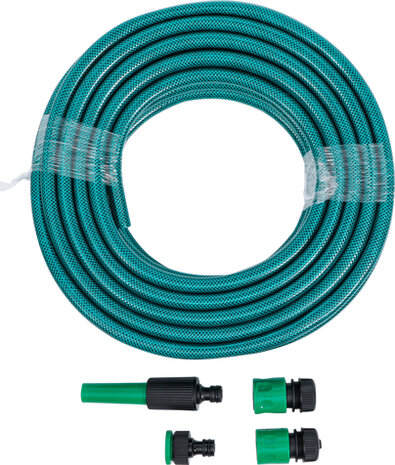 Manguera de jardin PVC incl. pulverizador de jardin y conector de acoplamiento 1/2 15 m