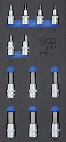 Bandeja de herramientas 1/3: Juego de conectores de bits Hexagono interno 12.5 mm (1/2) 