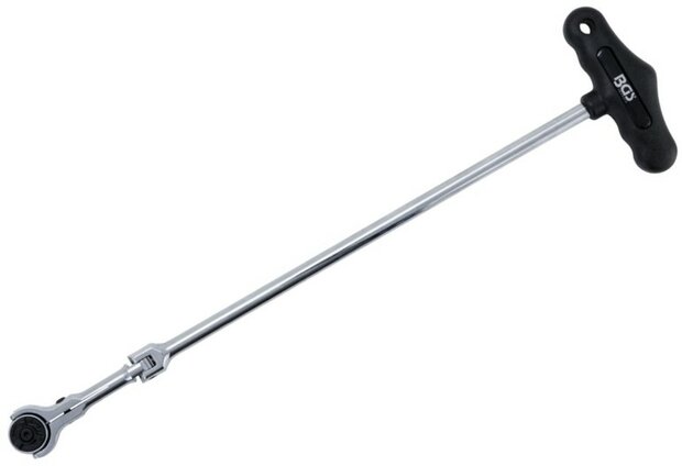 Carraca articulada con mango en T, inclinable cuadrado exterior (1/4)