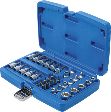 Juego de puntas y llaves de vaso (3/8) Torx 34 piezas