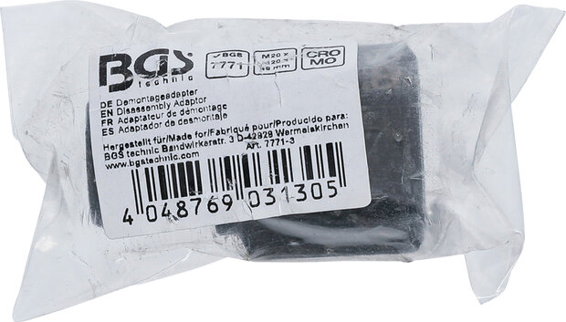 Adaptador de desmontaje de BGS 7771 M20 x M20 x 49 mm