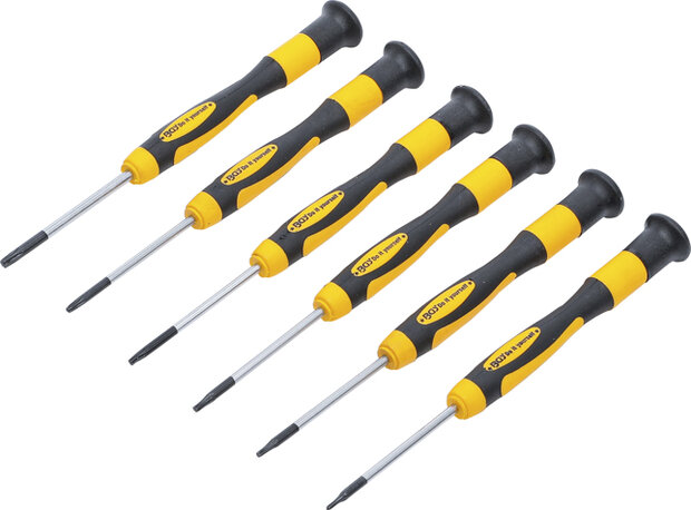 Juego de destornilladores de precision perfil en T (para Torx) 6 piezas