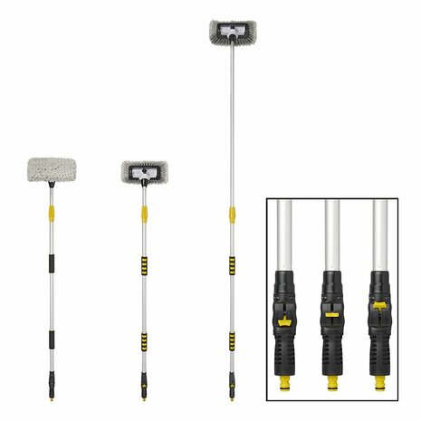Cepillo de lavado 3D con deposito de jabon y mango ajustable telescopico 2,5 metros