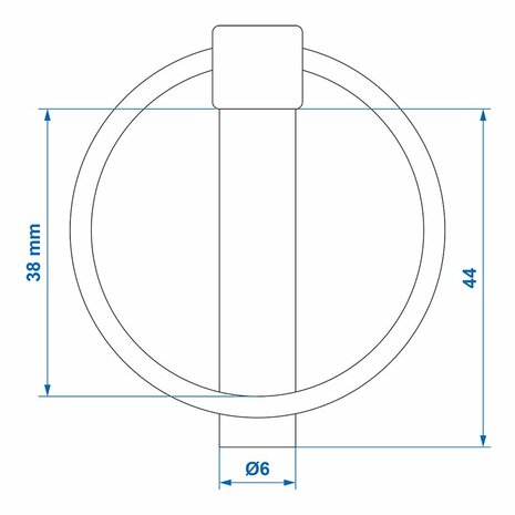 Pasador de chaveta de 6 mm con anillo