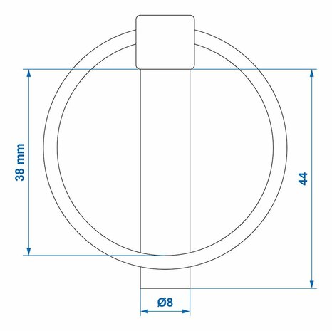 Pasador de chaveta de 8 mm con anillo