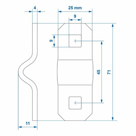 Soporte de montaje para anilla en D de 6 mm x10 unidades