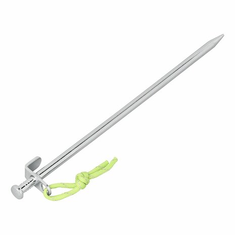 Piqueta de roca de 30 cm de acero galvanizado con gancho en L de alta resistencia
