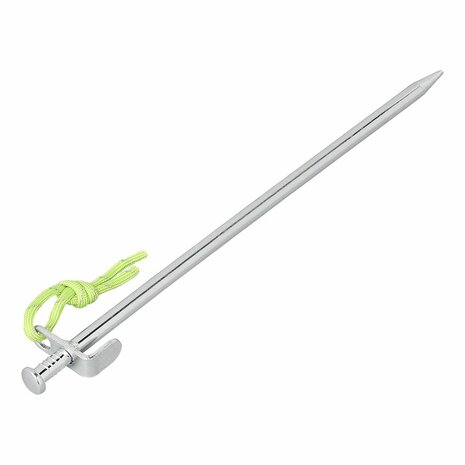 Piqueta de roca de 30 cm de acero galvanizado con gancho en L de alta resistencia