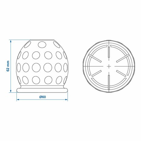 Tapa de enganche de remolque Pelota de golf roja