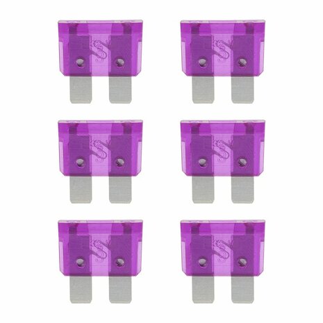 Fusibles de cuchilla violeta estandar de 3 A  6 unidades