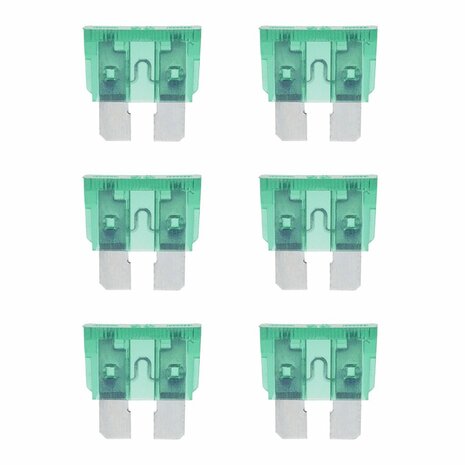 Fusibles de cuchilla verde estandar de 30 A  6 piezas