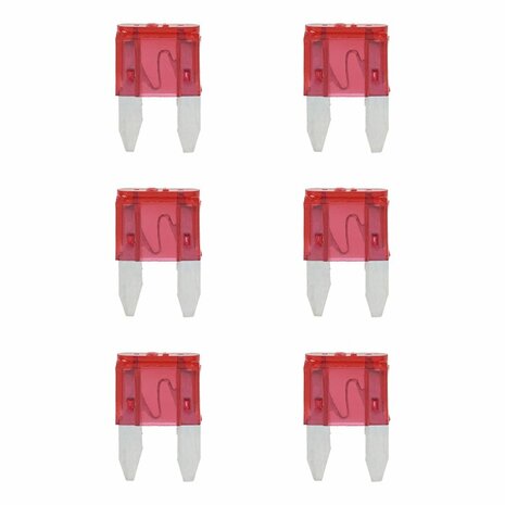 Fusibles de cuchilla rojos mini 10A  6 piezas