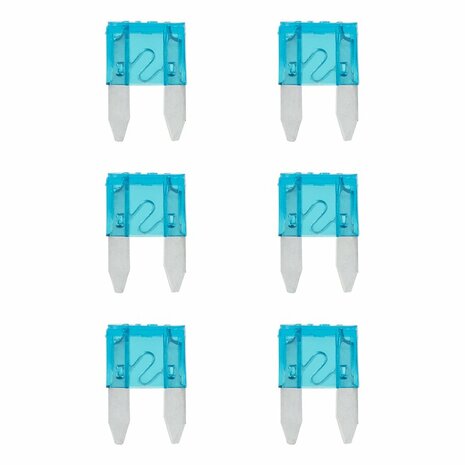 Fusibles de cuchilla mini 15A azules 6 piezas