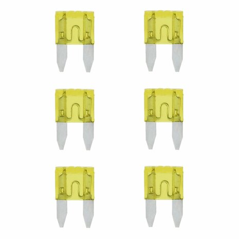 Fusibles de cuchilla mini 20A amarillos 6 piezas