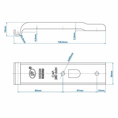 Contraparte para cerradura de tension SPP Z-02