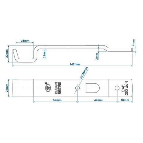 Contraparte para cerradura de tension SPP Z-05A