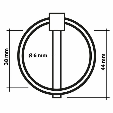 Pasador de chaveta de 6 mm con anilla  2 piezas