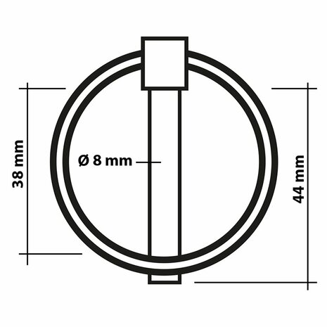 Pasador de chaveta de 8 mm con anilla  2 piezas