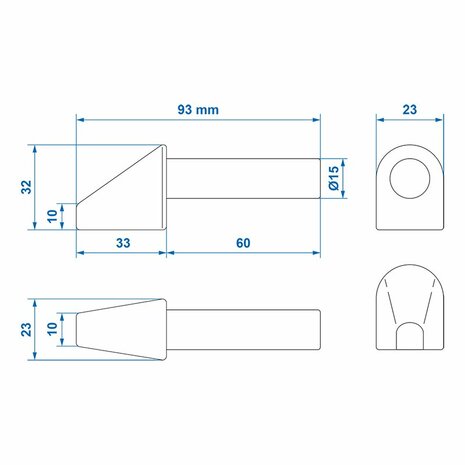 Pulgar de soldadura de 50 mm para bisagra de aleta