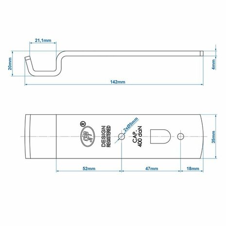 Contraparte para cerradura de tension SPP Z-01A