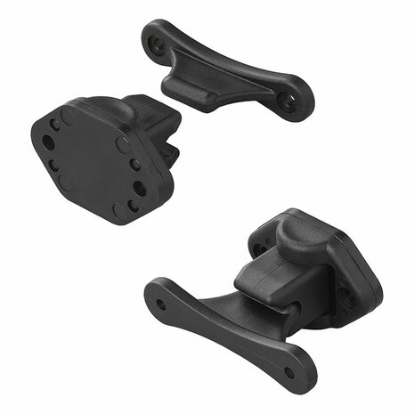 Retenedor de puerta con bisagras negro de 2 piezas