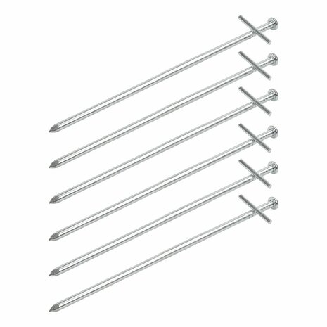 Pasador de roca de 23 cm de metal con pasador transversal soldado  6 piezas en bolsa de plastico