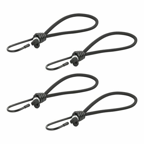 Tensor elastico para tienda de campana negro con gancho 4 piezas