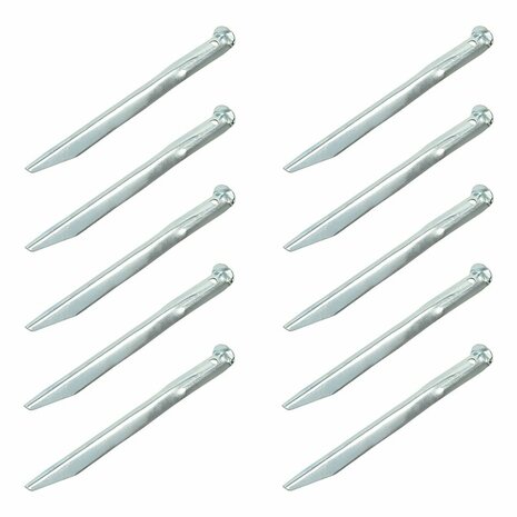 Estaca de tienda de metal de 22 cm  media cana  10 unidades en bolsa de plastico