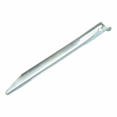 Estaca de tienda de metal de 22 cm  media cana  10 unidades en bolsa de plastico