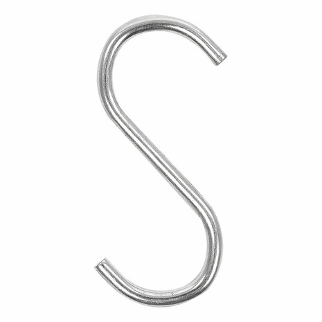 Gancho en forma de S de 4 mm de diametro y 6 cm  6 unidades.