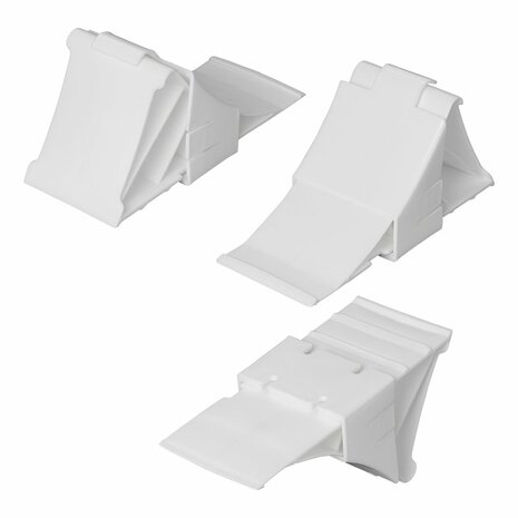 Calzo de rueda de plastico blanco con soporte incluido