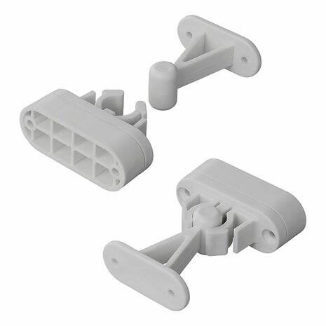 Retenedor de puerta con abrazadera flexible gris 2 piezas