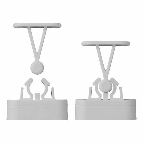 Retenedor de puerta con abrazadera flexible gris 2 piezas