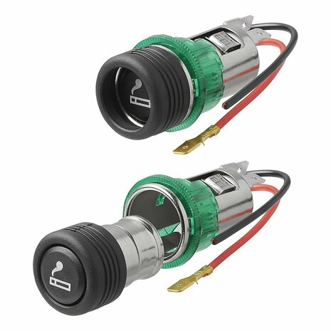 Caja de empotrar para encendedor de cigarrillos con iluminacion 12V 24V
