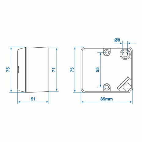 Luz antiniebla trasera 75x85mm