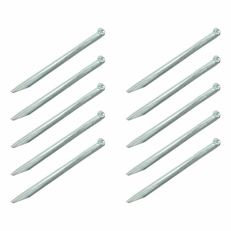 Estaca de tienda de metal de 30 cm  media cana  10 unidades en bolsa de plastico