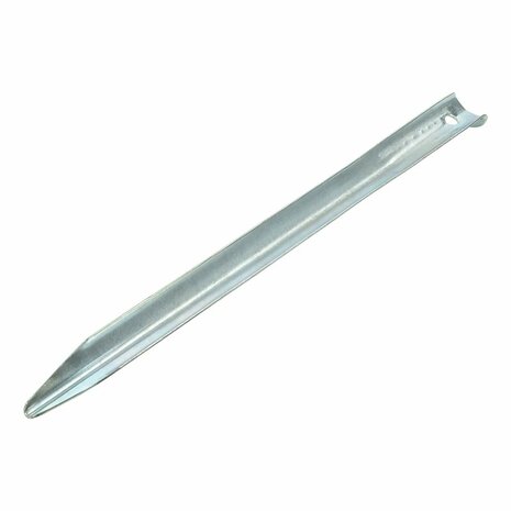 Estaca de tienda de metal de 30 cm  media cana  10 unidades en bolsa de plastico