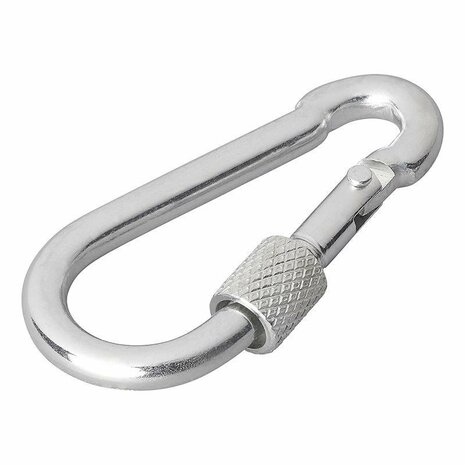Mosqueton metalico 6x60mm con cierre de rosca 2 piezas