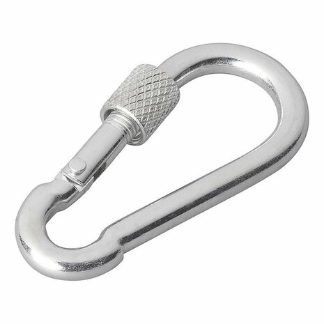 Mosqueton metalico 6x60mm con cierre de rosca 2 piezas