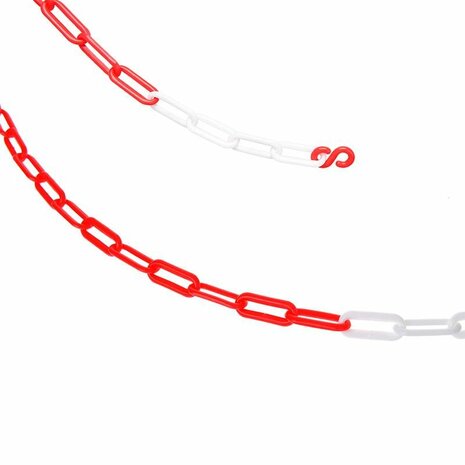 Cadena de barrera de plastico roja blanca 5M