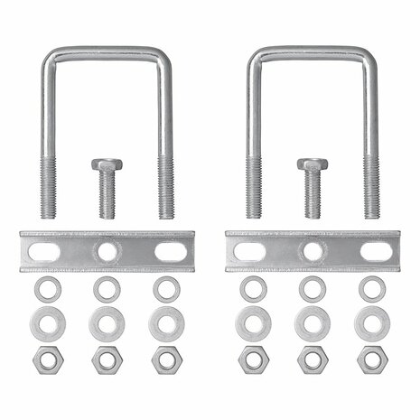 Soporte en U cuadrado de 60 mm para abrazadera de rueda delantera - juego de 2 piezas