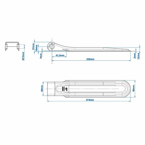 Bisagra de solapa SPP ZW-01.270A