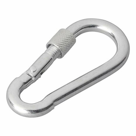 Mosqueton metalico 8x80mm con cierre de rosca 2 piezas