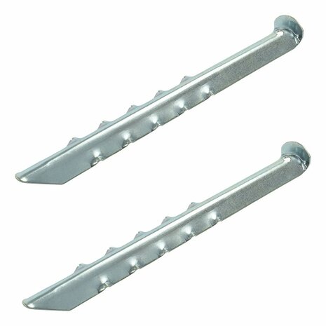 Estaca de tienda de 30 cm de metal acanalado  2 piezas en bolsa de plastico