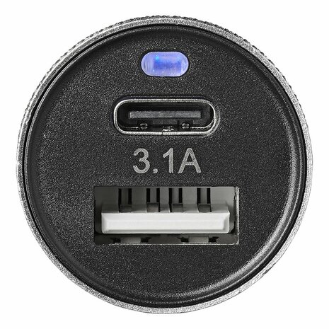 Cargador USB tipo A+C bidireccional 12V 24V 3100mA