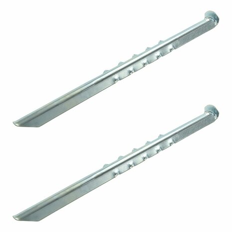 Estaca de tienda de 40 cm de metal acanalado  2 piezas en bolsa de plastico
