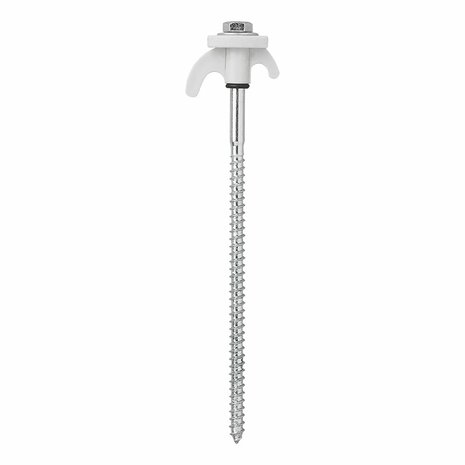 Estaca para tienda de campana de 20 cm  de metal  atornillable con gancho de plastico  6 piezas en bolsa de plastico