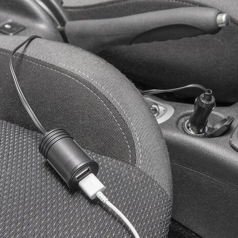 Cable alargador 1M con cargador USB 2 vias tipo A 12V 24V
