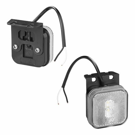 Lampara de senalizacion 12 24V blanca 65 x 65 mm LED con soporte